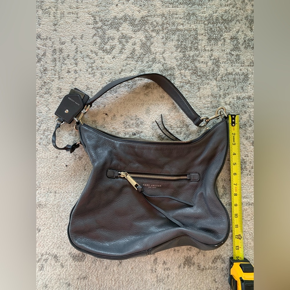 Marc Jacobs Recruit Hobo Gray Leather Shoulder Bag